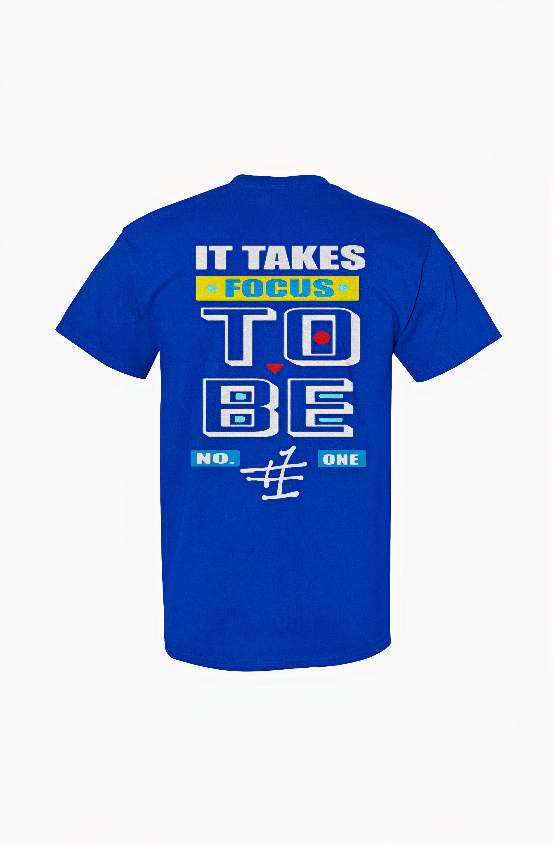 Blue Focus Better t-shirt by Focus Rich x Nun Better with bold motivational print and dual sleeve logos in 100% cotton
